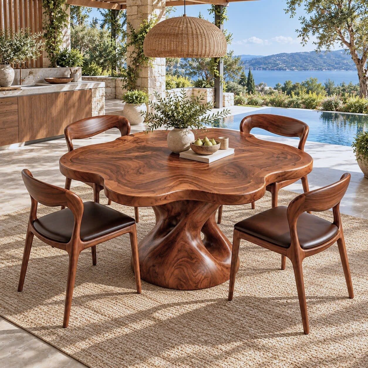 DT 12 Luxurious and uniquely crafted wooden dining table ( chairs not included) designed to create a warm and inviting atmosphere. - Image 6