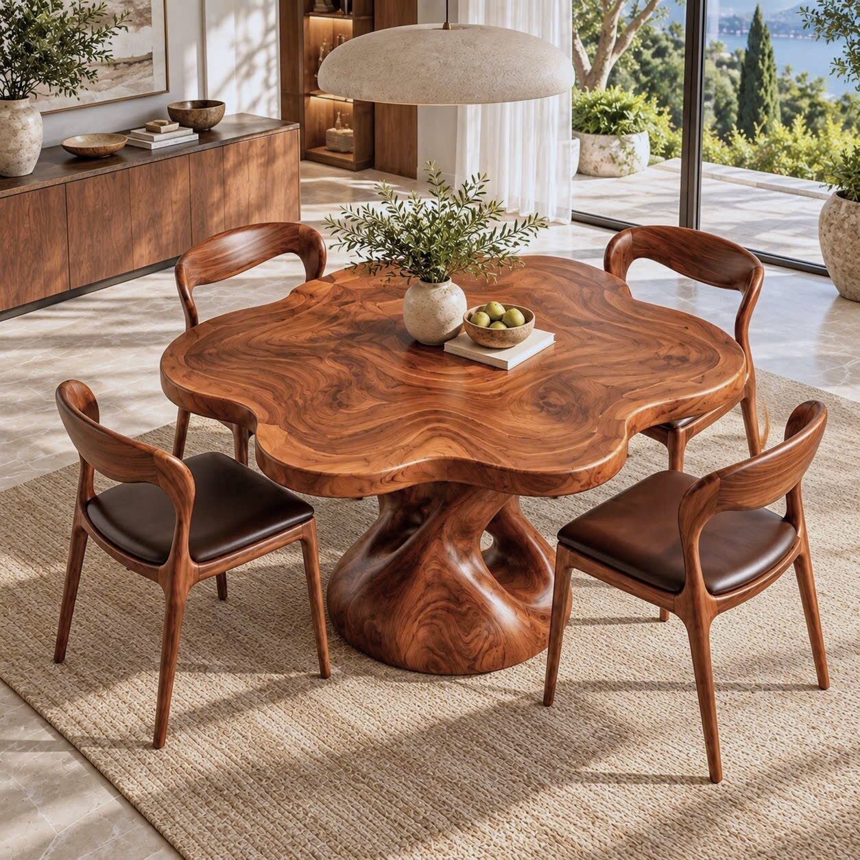 DT 12 Luxurious and uniquely crafted wooden dining table ( chairs not included) designed to create a warm and inviting atmosphere. - Image 7