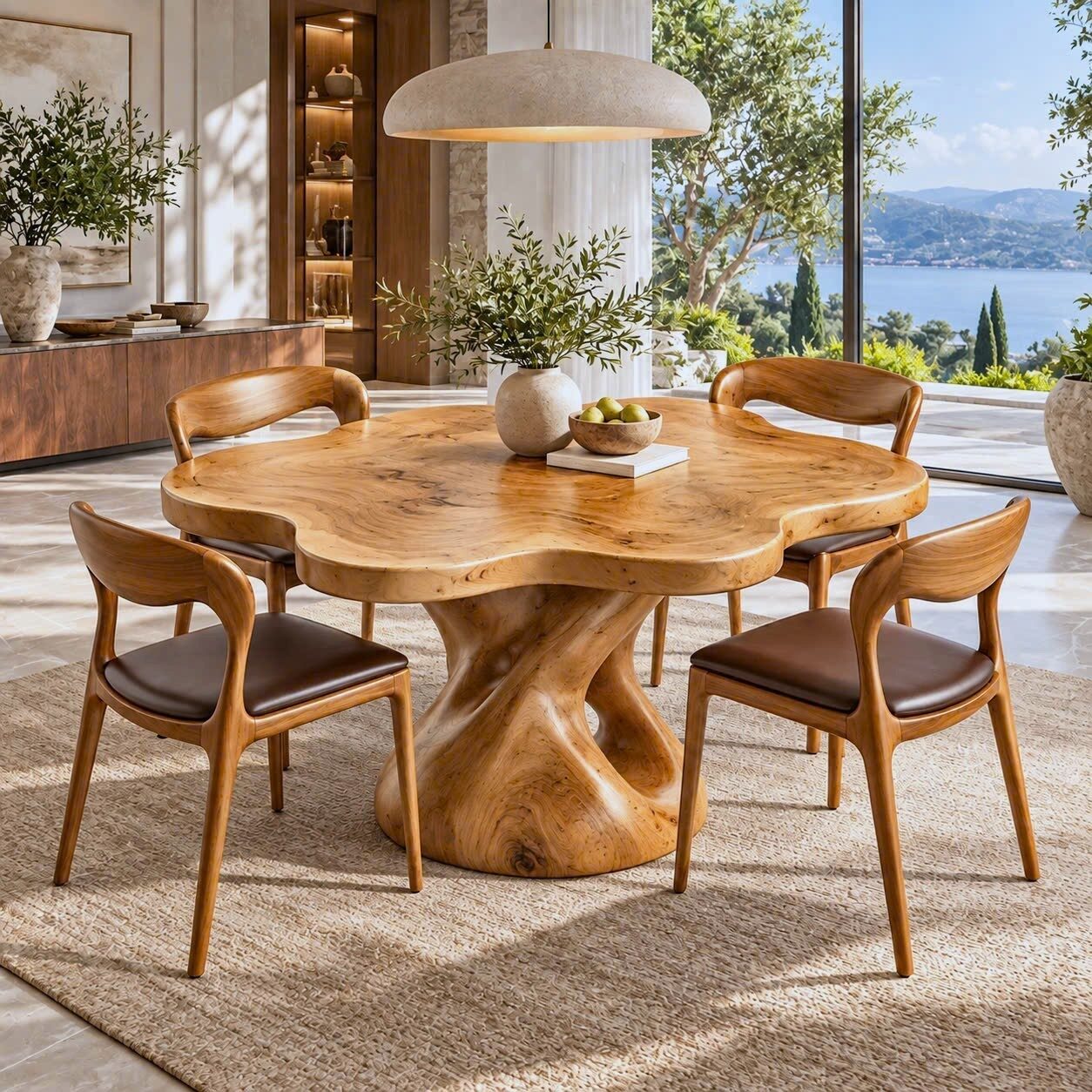 DT 12 Luxurious and uniquely crafted wooden dining table ( chairs not included) designed to create a warm and inviting atmosphere. - Image 8