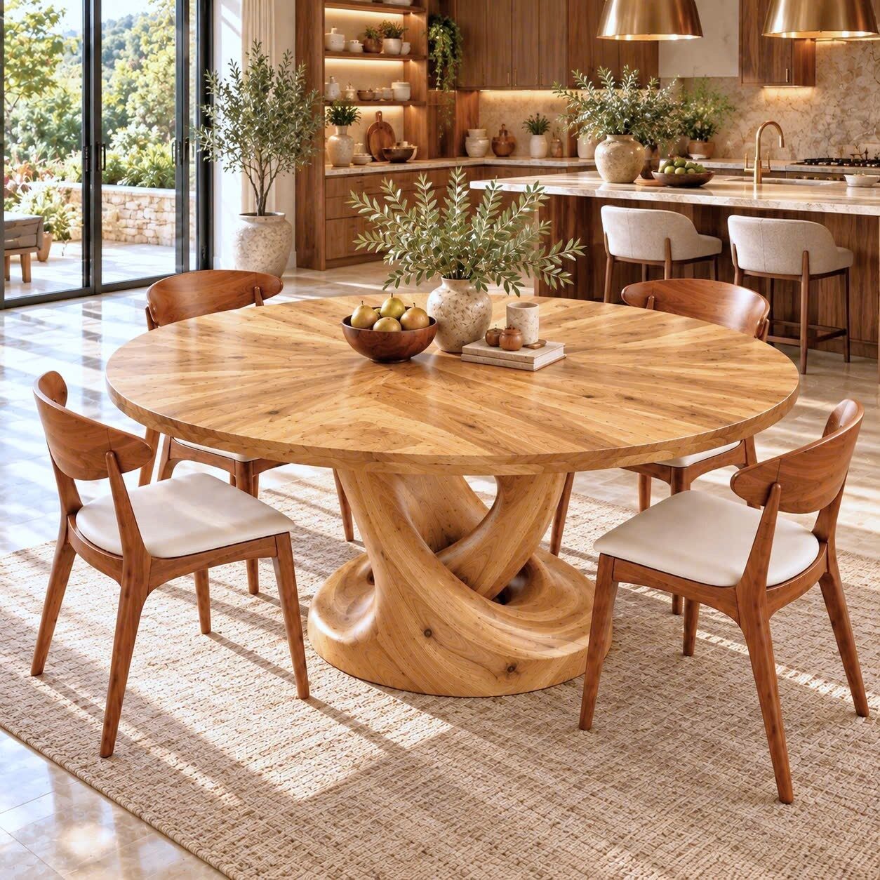 DT 13 Luxurious and uniquely crafted wooden dining table ( chairs not included) designed to create a warm and inviting atmosphere. - Image 4