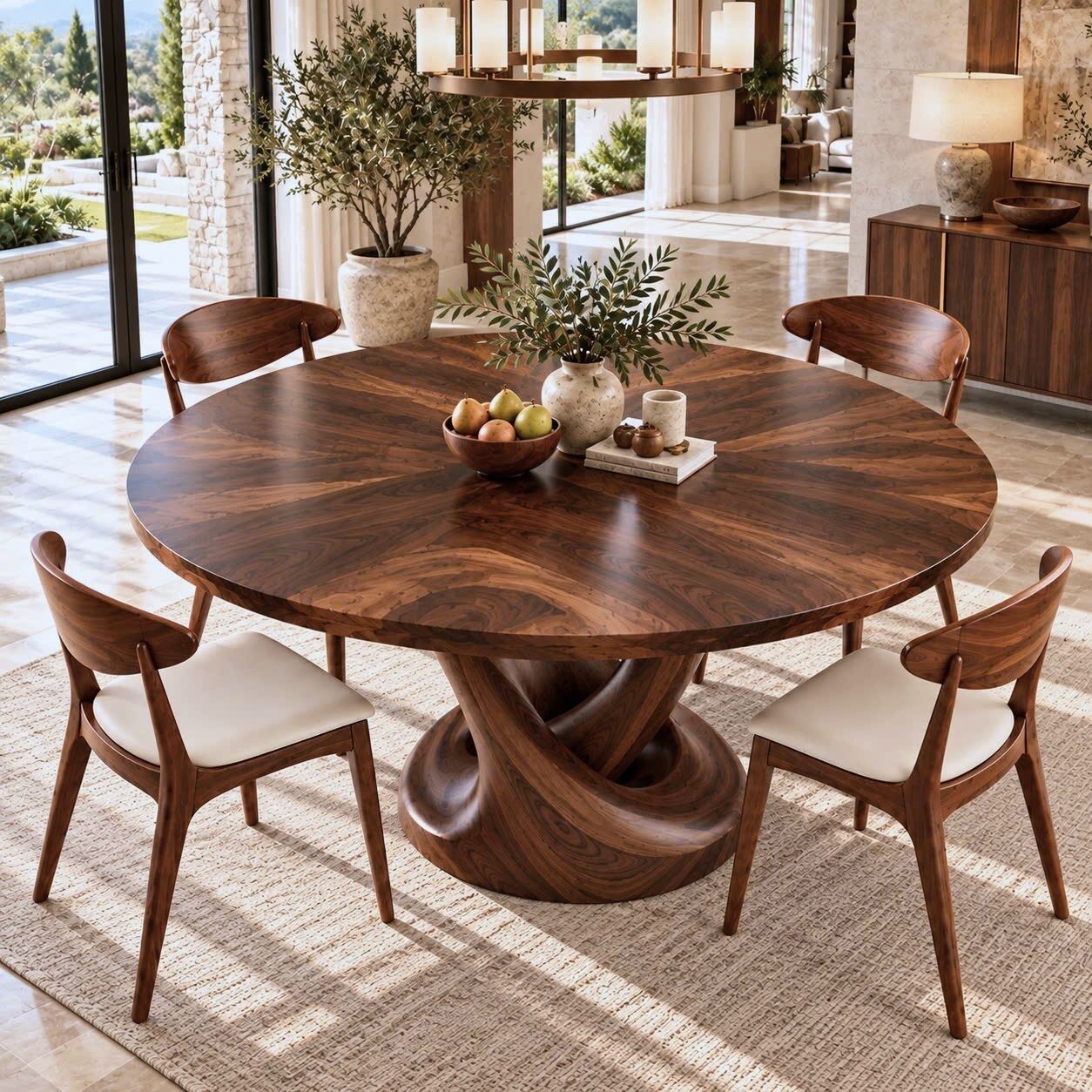 DT 13 Luxurious and uniquely crafted wooden dining table ( chairs not included) designed to create a warm and inviting atmosphere. - Image 6