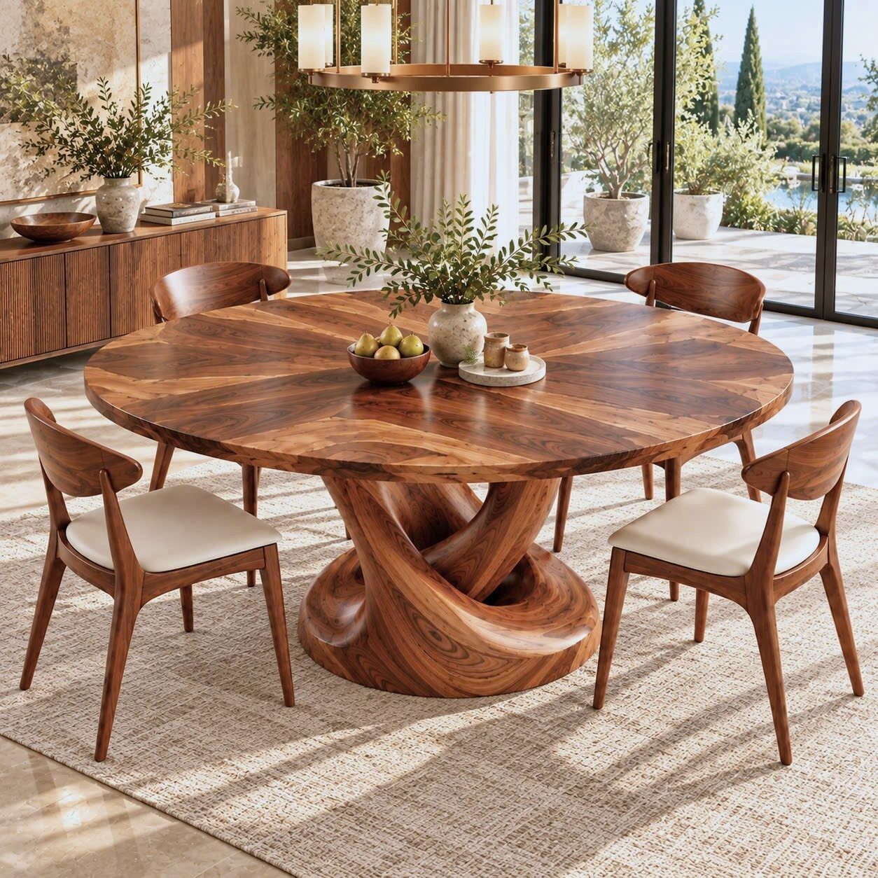 DT 13 Luxurious and uniquely crafted wooden dining table ( chairs not included) designed to create a warm and inviting atmosphere. - Image 8