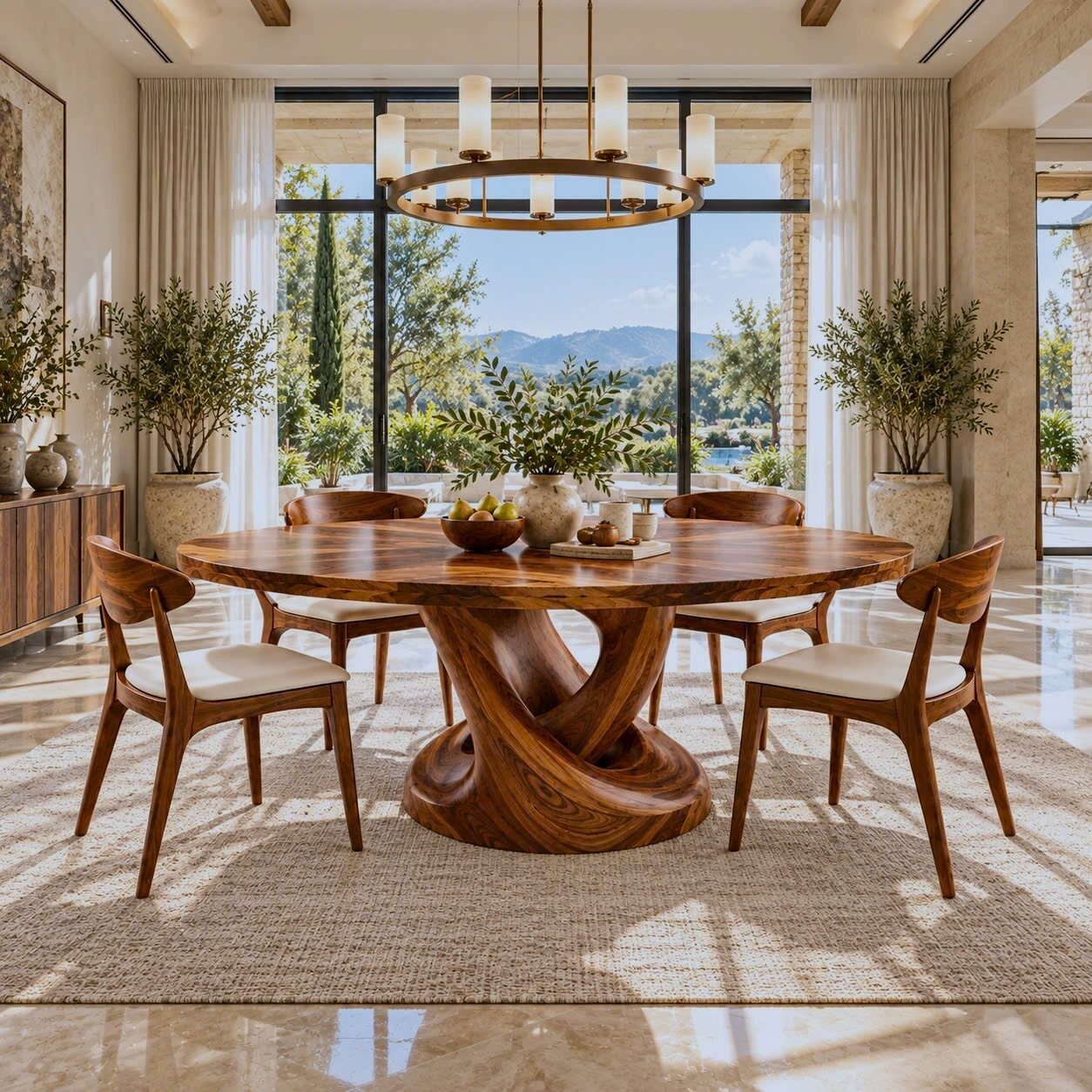 DT 13 Luxurious and uniquely crafted wooden dining table ( chairs not included) designed to create a warm and inviting atmosphere. - Image 10