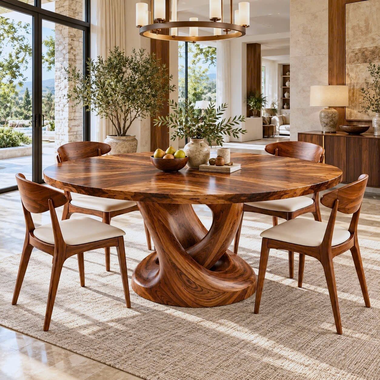 DT 13 Luxurious and uniquely crafted wooden dining table ( chairs not included) designed to create a warm and inviting atmosphere. - Image 11