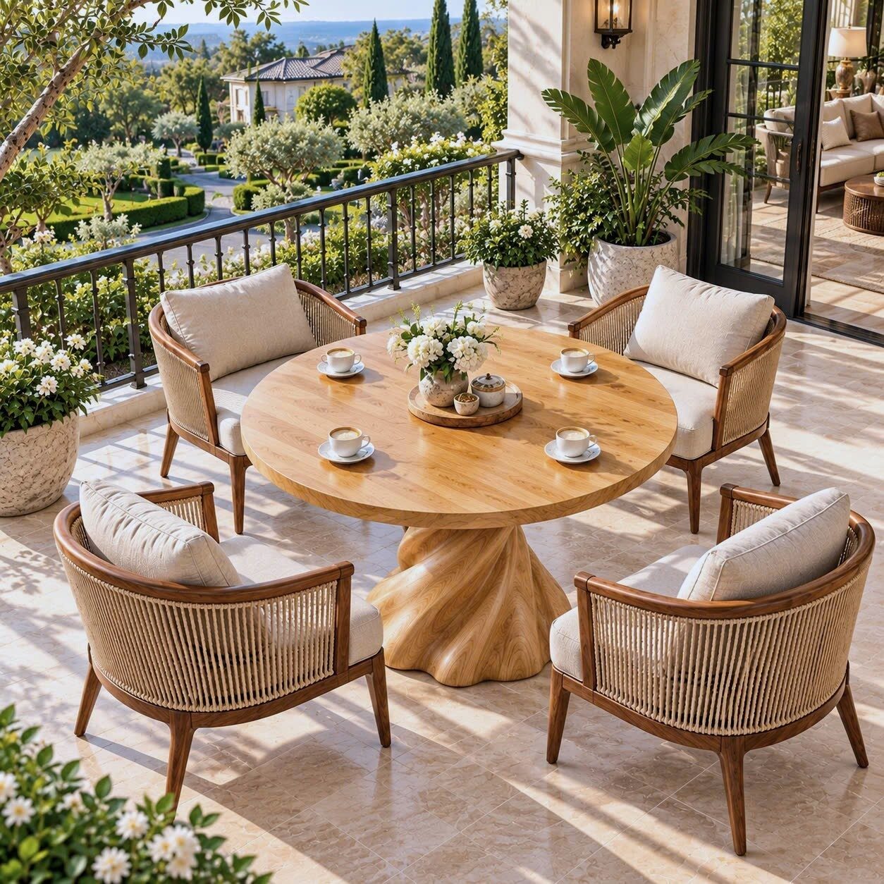 DT 14 Luxurious and uniquely crafted wooden dining table ( chairs not included) designed to create a warm and inviting atmosphere. - Image 3