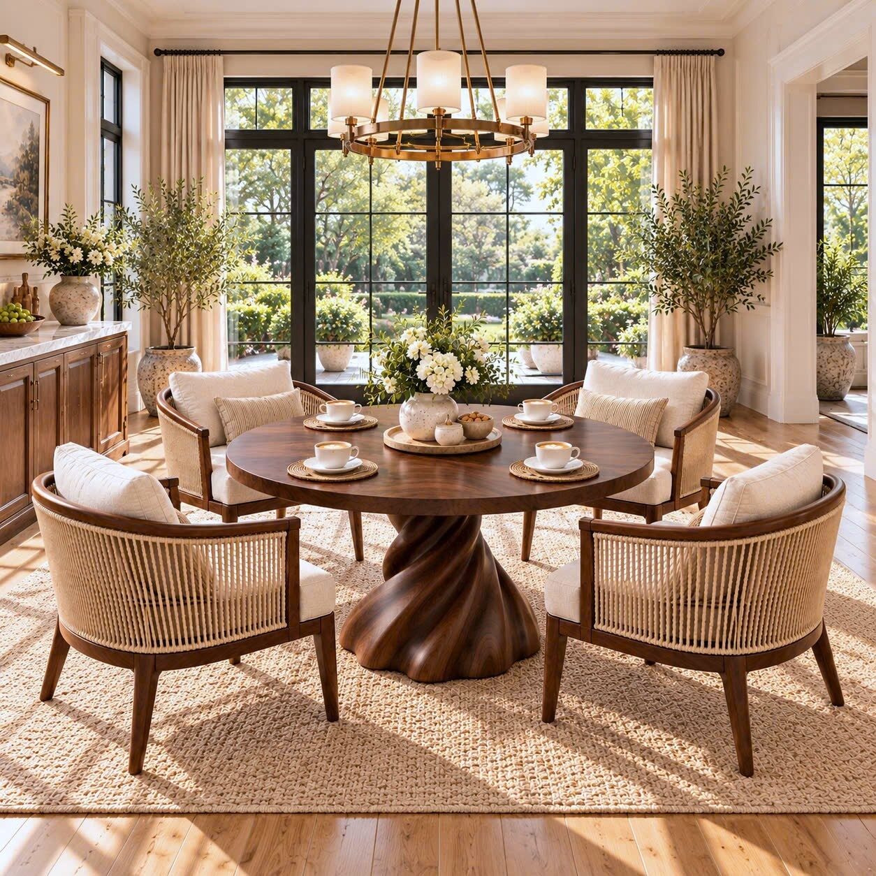 DT 14 Luxurious and uniquely crafted wooden dining table ( chairs not included) designed to create a warm and inviting atmosphere. - Image 4