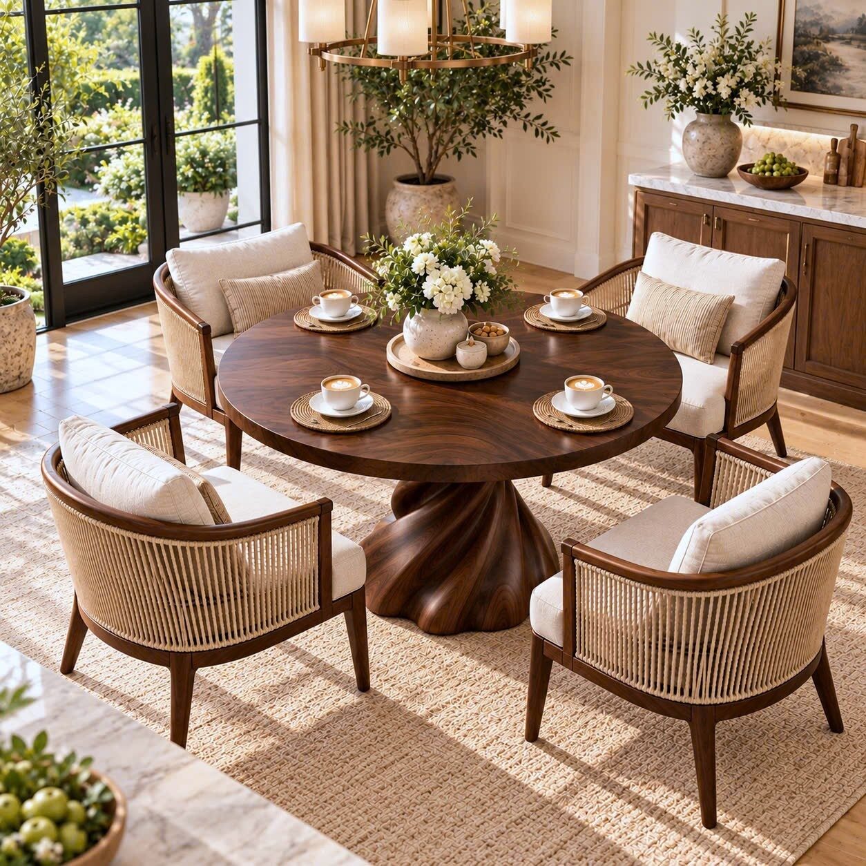 DT 14 Luxurious and uniquely crafted wooden dining table ( chairs not included) designed to create a warm and inviting atmosphere. - Image 6