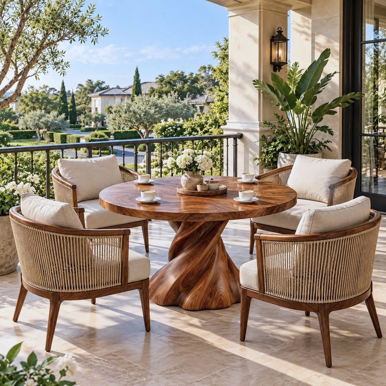 Alternative view of DT 14 Luxurious and uniquely crafted wooden dining table ( chairs not included) designed to create a warm and inviting atmosphere.