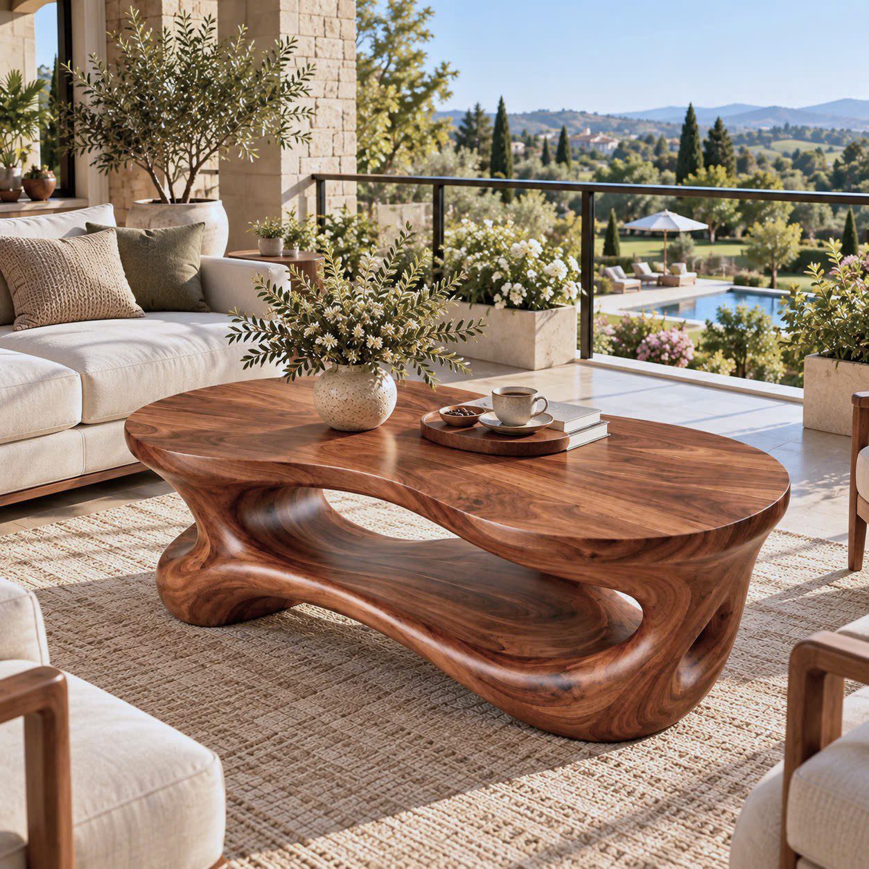 B CF 48 Unique Design Solid Wooden Coffee Table For Living Room Handcraft Wooden Coffee Table Made In Vietnam - Image 2