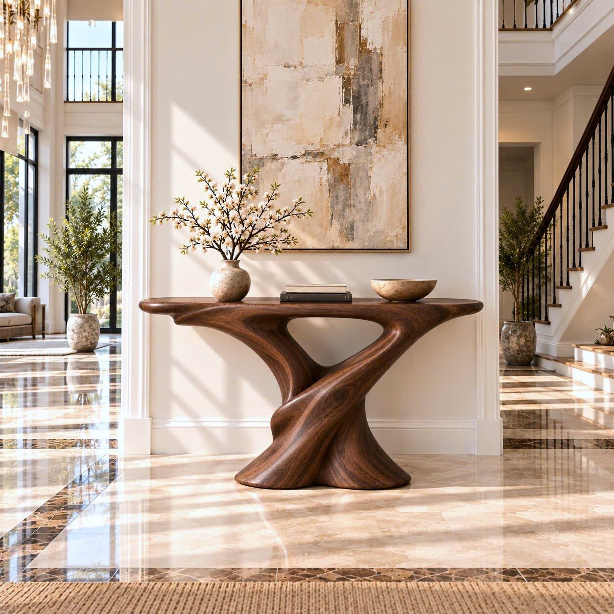 ACSL 159 Eco-Friendly Apartment Decor Natural Solid Wooden Console Tables With Unique Design wooden furniture Hotel Furniture Designer - Image 3