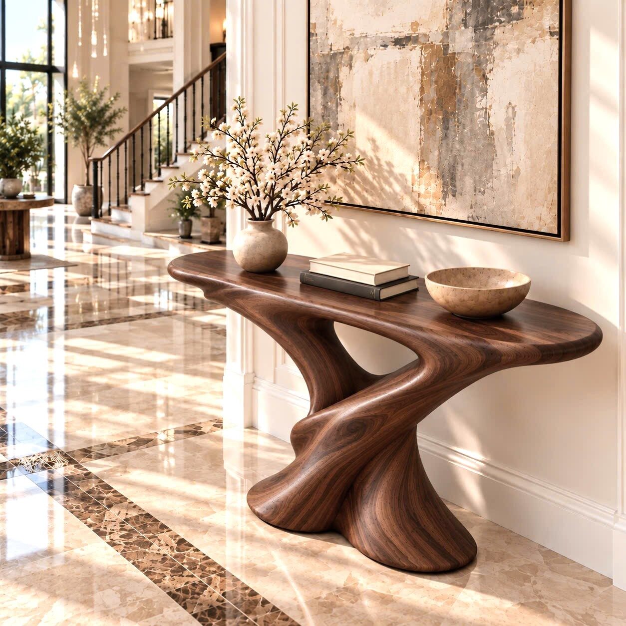 ACSL 159 Eco-Friendly Apartment Decor Natural Solid Wooden Console Tables With Unique Design wooden furniture Hotel Furniture Designer - Image 4