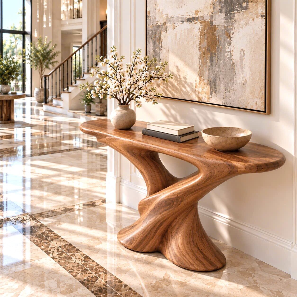ACSL 159 Eco-Friendly Apartment Decor Natural Solid Wooden Console Tables With Unique Design wooden furniture Hotel Furniture Designer - Image 5