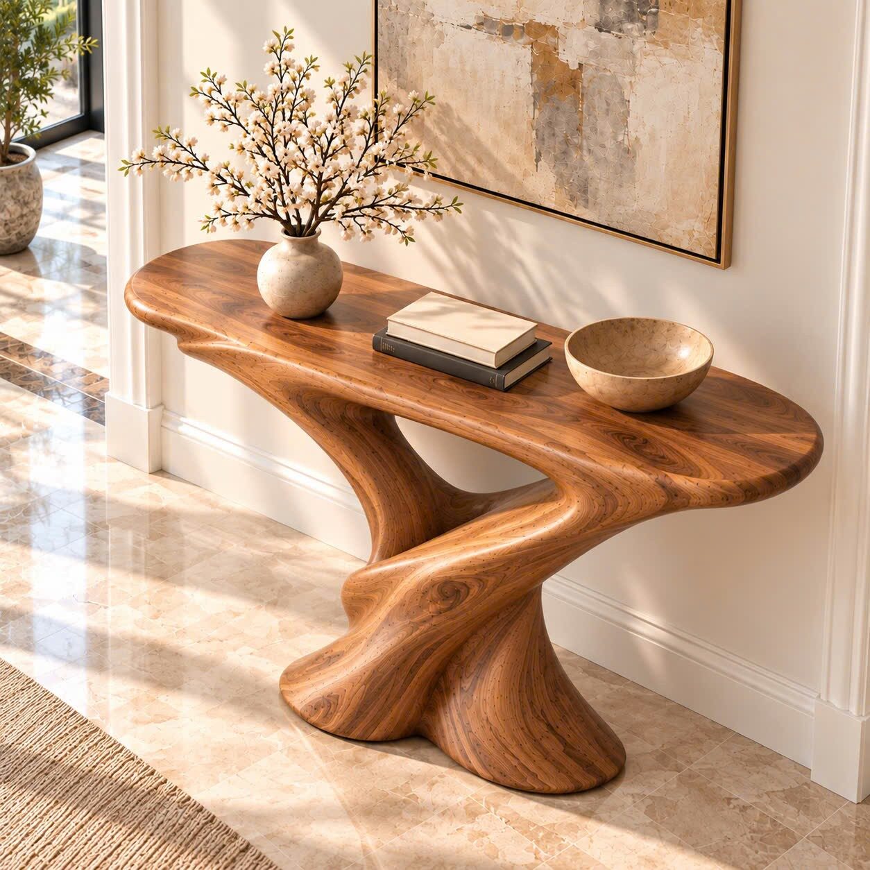 ACSL 159 Eco-Friendly Apartment Decor Natural Solid Wooden Console Tables With Unique Design wooden furniture Hotel Furniture Designer - Image 6