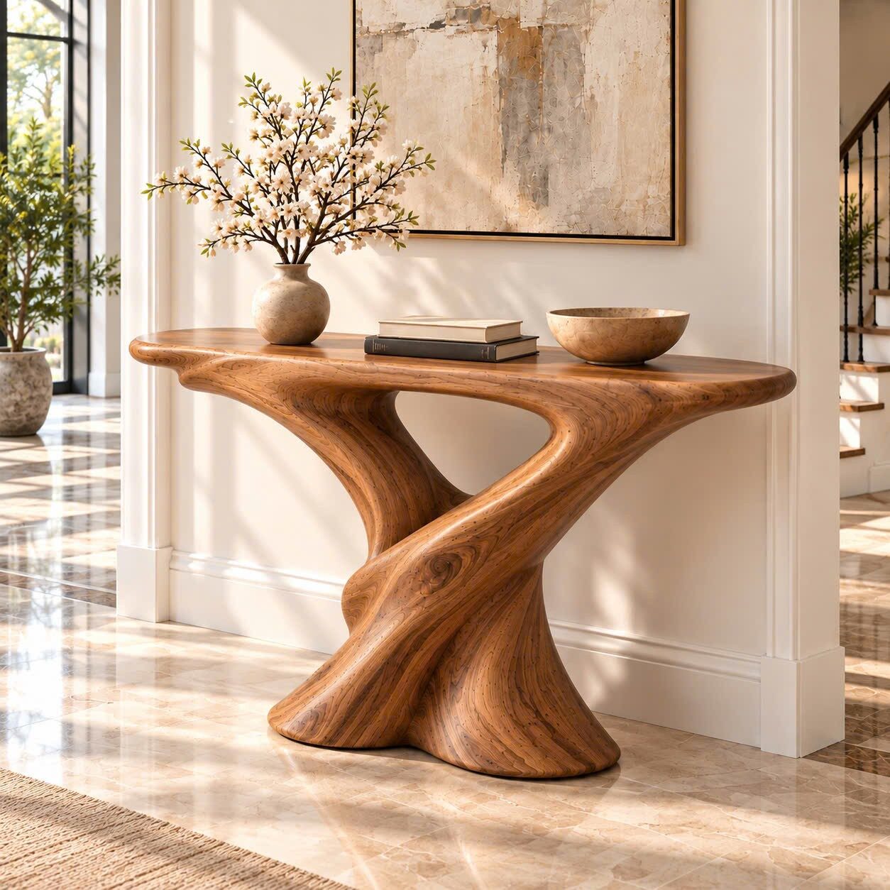 ACSL 159 Eco-Friendly Apartment Decor Natural Solid Wooden Console Tables With Unique Design wooden furniture Hotel Furniture Designer - Image 7