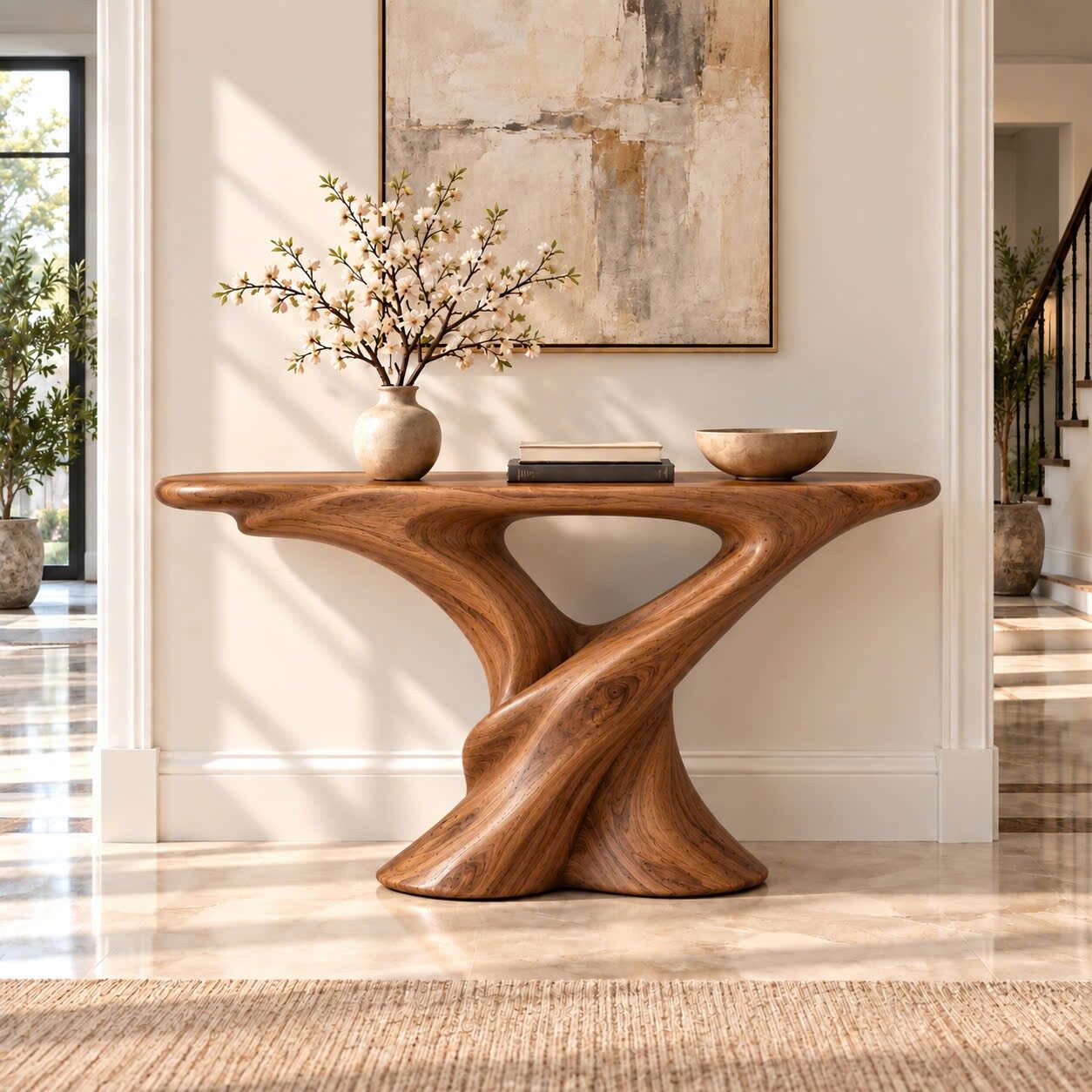 ACSL 159 Eco-Friendly Apartment Decor Natural Solid Wooden Console Tables With Unique Design wooden furniture Hotel Furniture Designer - Image 8