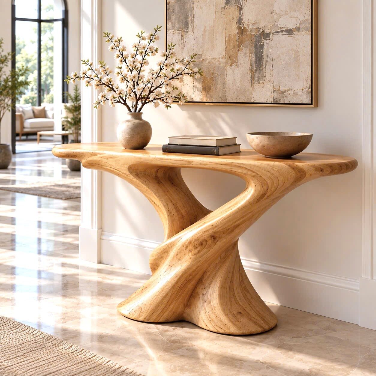 ACSL 159 Eco-Friendly Apartment Decor Natural Solid Wooden Console Tables With Unique Design wooden furniture Hotel Furniture Designer