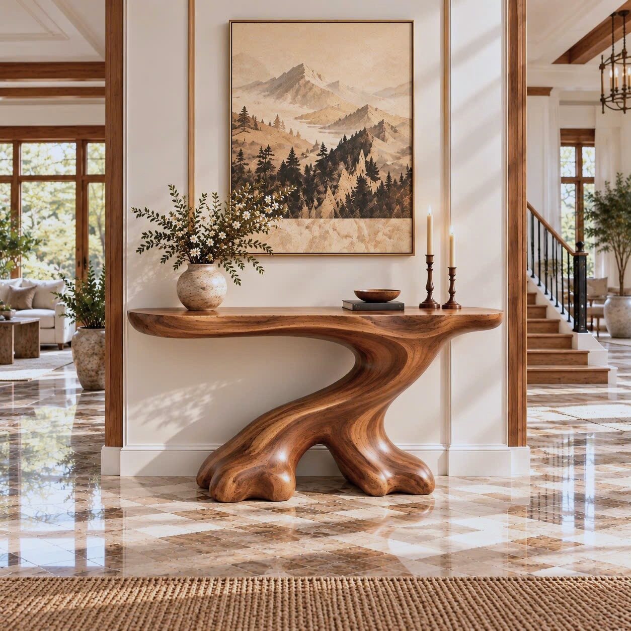 ACSL 177 Eco-Friendly Apartment Decor Natural Solid Wooden Console Tables With Unique Design wooden furniture Hotel Furniture Designer